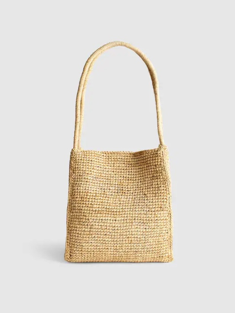NWT madewell small tote Woven Straw Shoulder Bag in Natural raffia